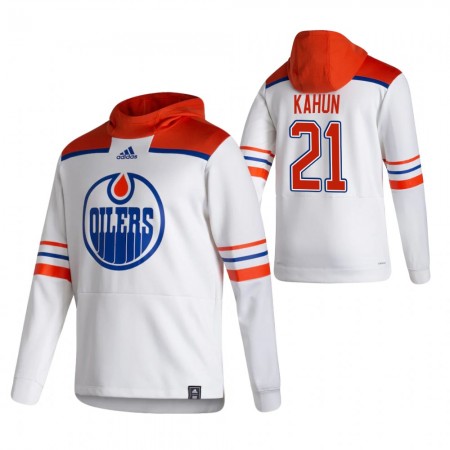 Edmonton Oilers Dominik Kahun 21 2020-21 Reverse Retro Sawyer Hoodie - Homem